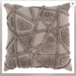 Rizzy Home Pillow Cover Textured Geometric Throw Pillow - Gray 20x20